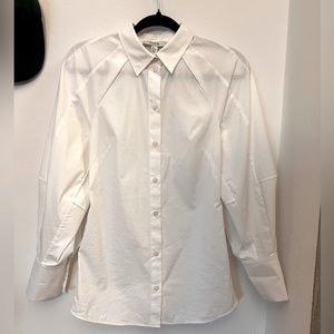 COS Balloon Sleeve Button Down (White)